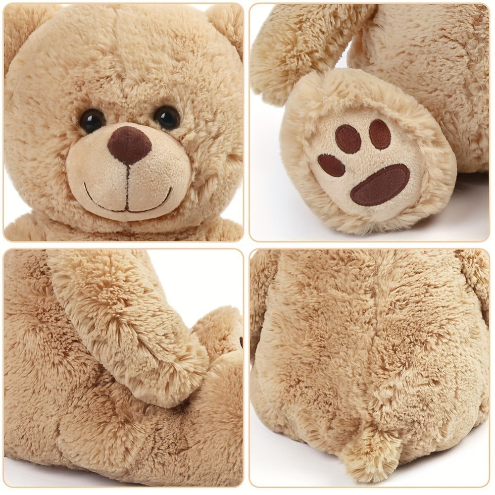 Plush Toy – Soft Brown Teddy Bear in 10-Inch or 12-Inch Sizes with Classic Paw-Pad Details