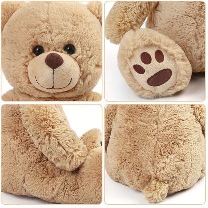 Plush Toy – Soft Brown Teddy Bear in 10-Inch or 12-Inch Sizes with Classic Paw-Pad Details