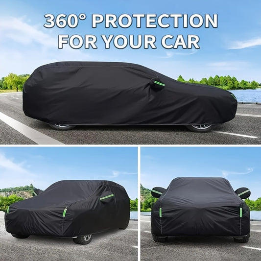 Waterproof Car Cover All Season Outdoor - UV Protection Windproof Dustproof 190T Oxford Cloth Auto Cover for Sedan SUV, Multiple Sizes L XL XXL XXXL with Storage Bag