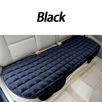 Car Seat Cushion Plush Plaid – Memory Foam, Non-Slip, Soft & Breathable, Universal Fit, Hand Washable, Front & Rear Options (Black / Khaki)