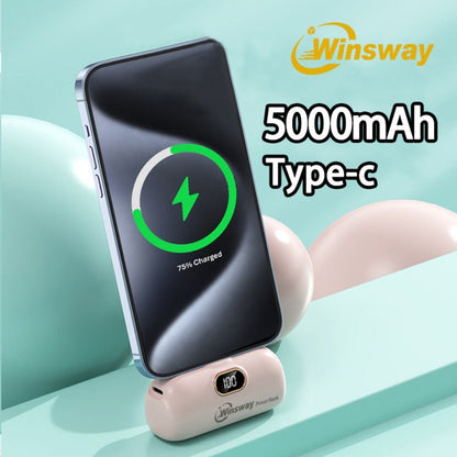5000mAh Mini Lipstick Power Bank USB-C Fast Charging with Digital Display – Compact Portable Charger for iPhone 17/16/15 Pro Max, iPad Pro & Android, TSA-Approved Travel Battery Pack