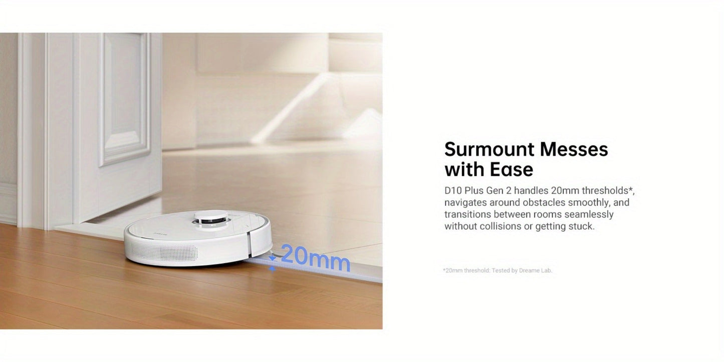 Dreame D10 Plus Gen 2 Self-Emptying Robot Vacuum & Mop Refurbished – 6000Pa Suction | 90-Day Base | LiDAR Navigation | Obstacle Avoidance | Wi-Fi App & Voice Control | Smart Floor Cleaner for Home