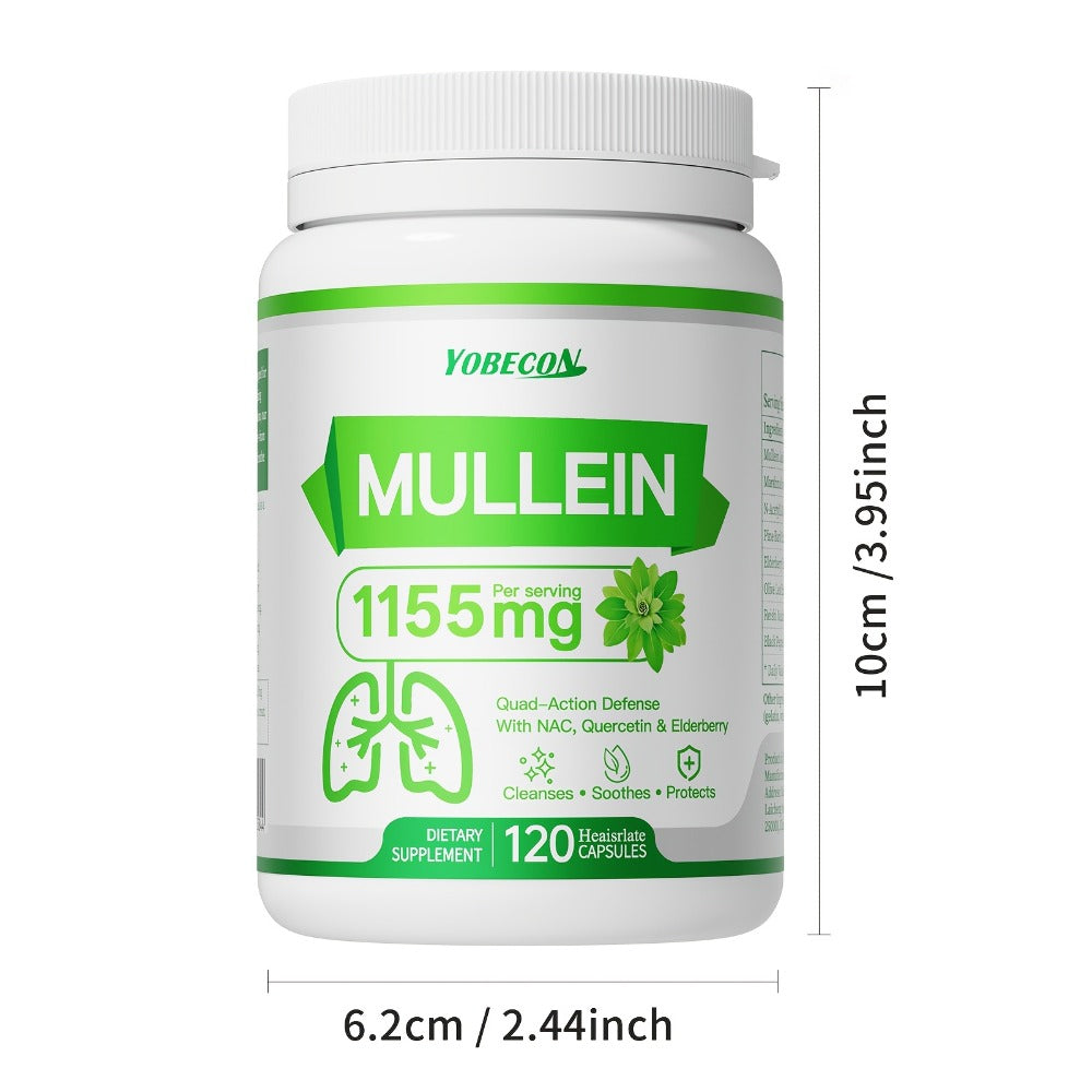Lung Cleanse Capsules 120 Count with Mullein & NAC for Respiratory Support, Airway & Breathing Comfort, Immune Health, Seasonal & Year-Round Supplement for Adults