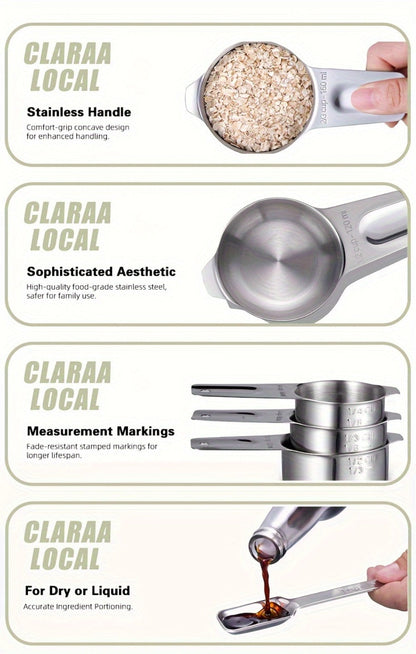 Measuring Cups and Spoons Set Stainless Steel 13-Piece 20-Piece with Leveler Dishwasher Safe Baking Measuring Set for Dry Wet Ingredients Kitchen Cooking Baking Gift