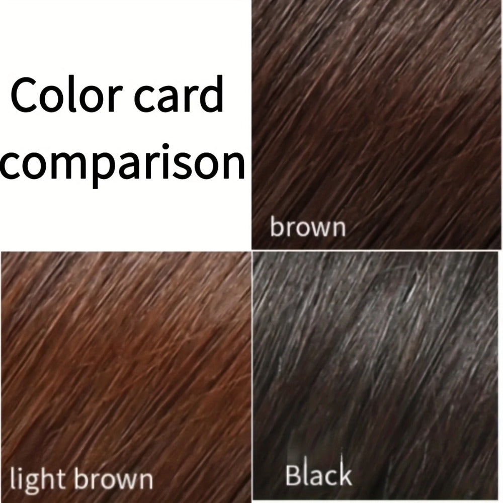 10-Inch Clip-In Hair Topper with Bangs in Black, Dark Brown or Light Brown Crown Coverage Options