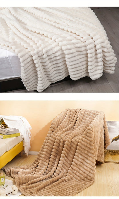 500gsm Heavy Plush Blanket – Ultra Thick Soft Warm Fluffy Blanket for Bed, Sofa & Travel, Baby to Double Size, 5 Colors