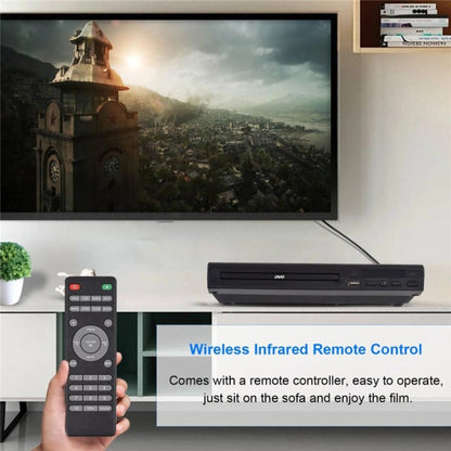All Regions Free DVD Player with AV & Coaxial Output for Older TVs – 720P HD, USB Port, Remote Control, Plays DVD SVCD VCD CD-R MP3, No HDMI Compact Home Theater Player, US Plug, Black