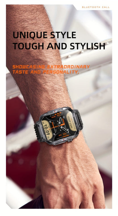 Smartwatch for Men 2.02 Inch with LED Flashlight, Wireless Calling and Activity Tracking for Outdoor Use