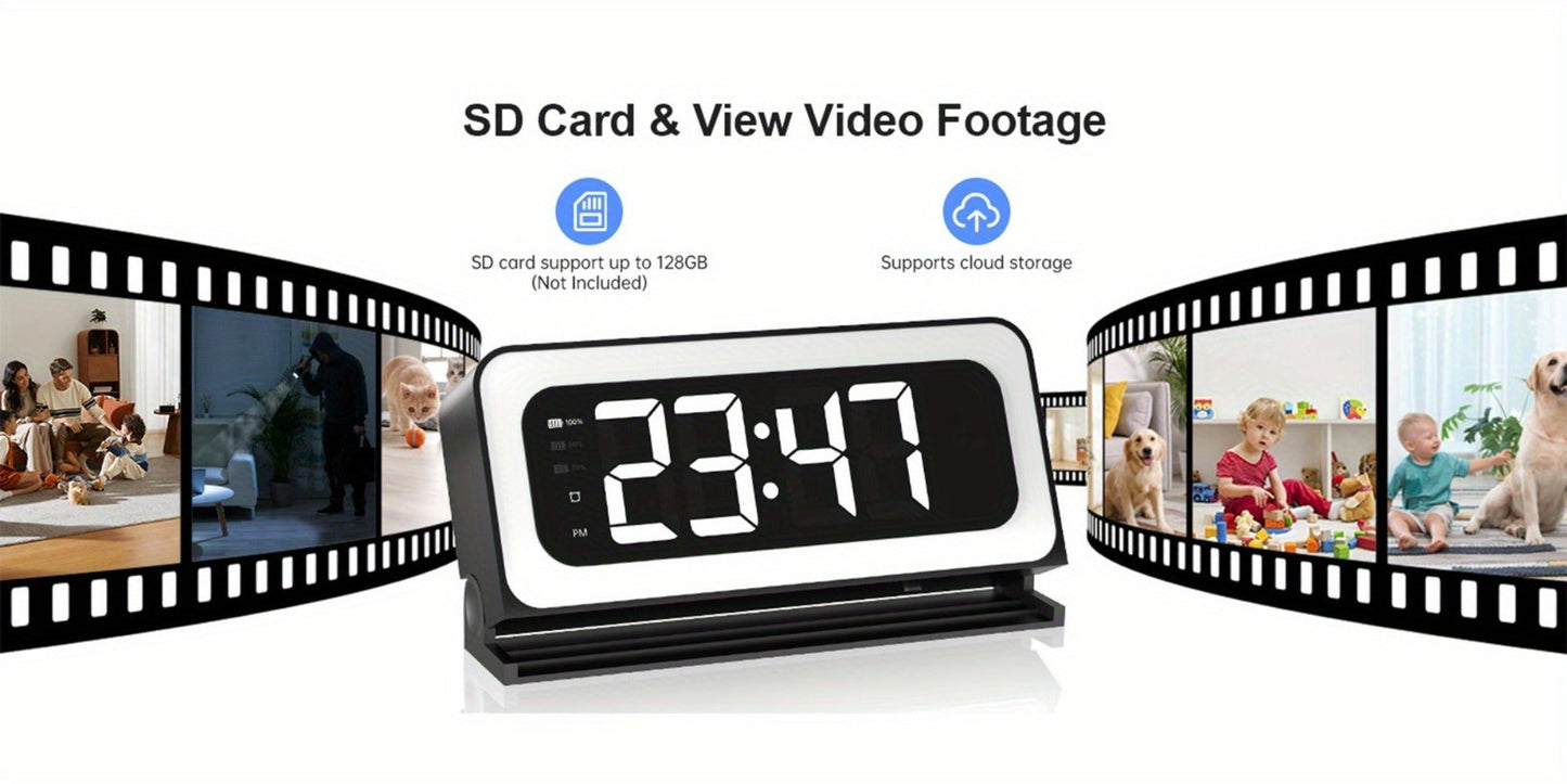 2K WiFi Clock Camera for Home, 5GHz & 2.4GHz Dual Band Wireless Indoor Security Camera, Nanny Cam Baby Monitor Dog Camera, Full Color Night Vision, Motion Detection, Two-Way Talk, Hidden Design