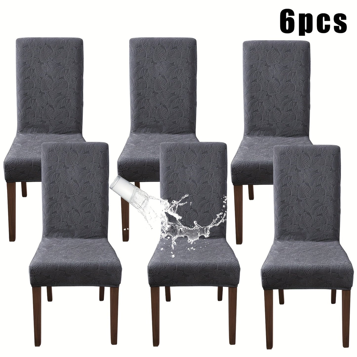 Stretch Dining Chair Covers Set of 4/6 - Plant Print Slipcovers for Dining Room Kitchen Chairs, Elastic Parsons Chair Protector, Home Decor
