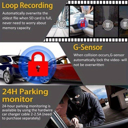 1080P WiFi Dash Cam 170° Wide Angle – HD Car DVR with G-Sensor, Loop Recording, Night Vision, Smartphone App View, Compact Windshield Camera for Cars & Trucks
