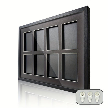 Wall-Mounted Trading Card Display Frame with Wood-Fiber Construction and 1, 2, 4, 6 or 10 Grid Options