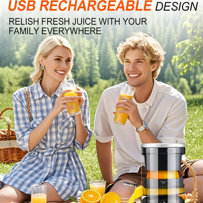 Electric Citrus Juicer Rechargeable USB-C – Portable Electric Orange Juicer Machine with 45W Motor, BPA-Free, Quiet Operation, Cleaning Brush Included, for Orange Lemon Lime