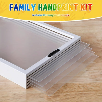 Family Handprint Kit with 4 Slots & 6 Colors – Memory Frame Keepsake Gift