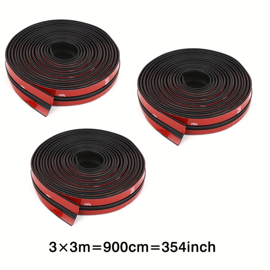 Windshield Seal Strip 3pcs 30ft - Premium Rubber T-Seal Weatherstrip for Car Windshield, Sunroof & Rear Window, Noise Reduction & Weatherproofing, Fits Most Cars