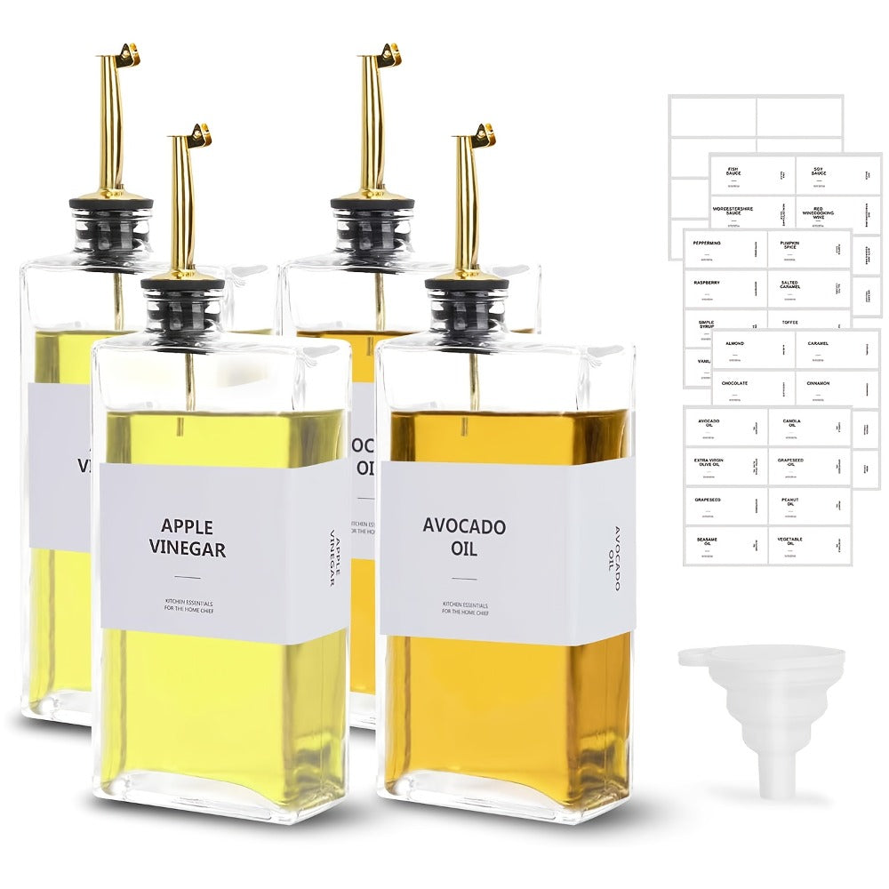 Glass Oil Dispenser Bottle 350ml - Olive Oil Vinegar Soy Sauce Coffee Syrup Dispenser for Kitchen