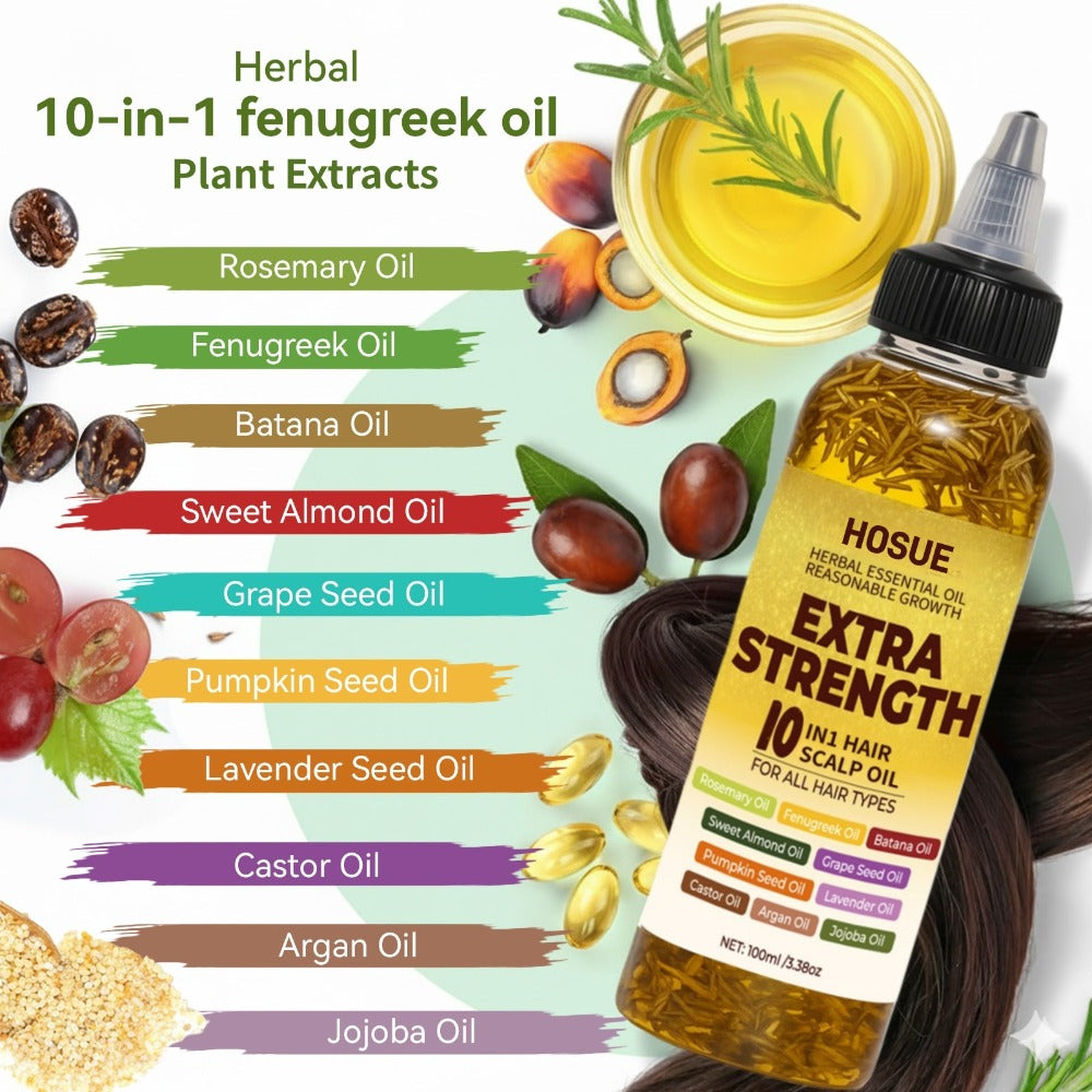 3.38 oz Botanical Hair and Scalp Oil in Six Checkout Options with Source-Labeled Plant Oils