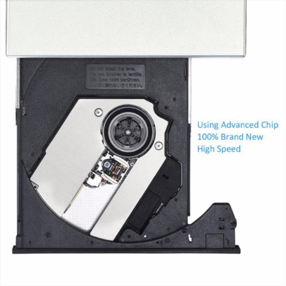 USB External DVD Drive with Storage Bag - Portable CD DVD-ROM CD-RW DVD-RW Burner Recorder Player for Laptop Desktop PC, Plug and Play, No Driver Needed, USB 2.0 High Speed