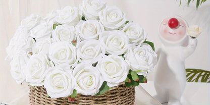 Artificial Flowers Long-Stem Velvet Rose Set in 50 or 100-Piece Variant Options across Five Colors