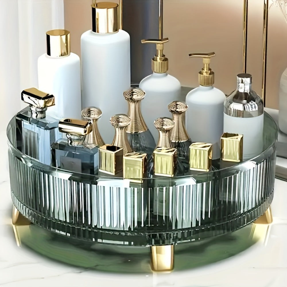 360° Rotating Makeup Organizer Large Capacity Spinning Cosmetic Storage Tower for Vanity Bathroom Kitchen Countertop Perfume Lipstick Skincare Holder