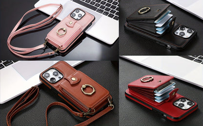 Phone Case RFID-Blocking Wallet with 2–3 Card Holder, Fold-Out Kickstand and Magnetic Charging for Select iPhones