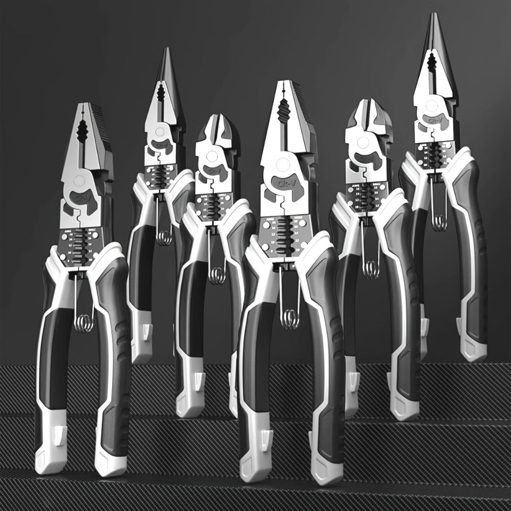 Three-Piece Pliers Set with 8- and 9-Inch Diagonal Cutting, Long-Nose and Combination Wire-Working Tools