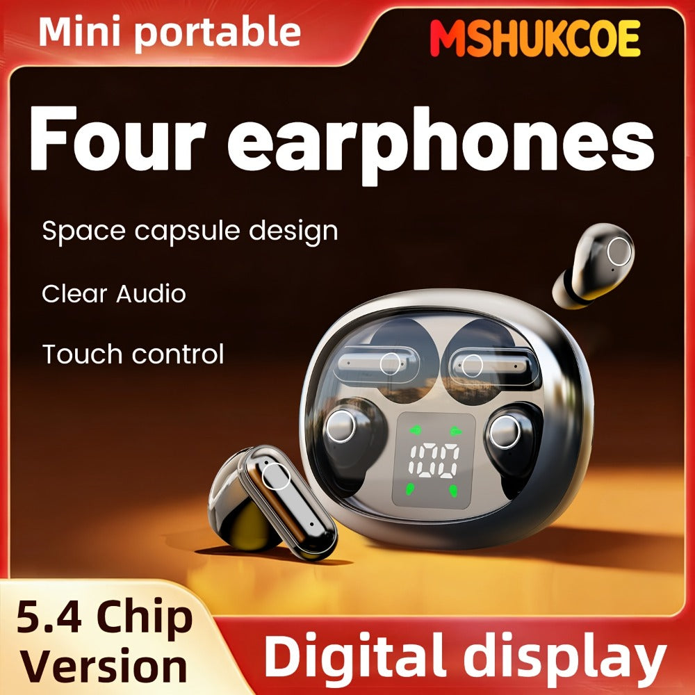 Wireless Earbuds MSHUKCOE 2-in-1 Mini Sleep Style with Noise Reduction and 6D HiFi Sound in Three Colors