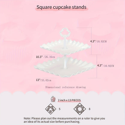 Tiered Cupcake Stand Set 10pcs - 3 Double Layer & 3 Triple Layer Dessert Stands + 4 Appetizer Trays for Birthday Wedding Party