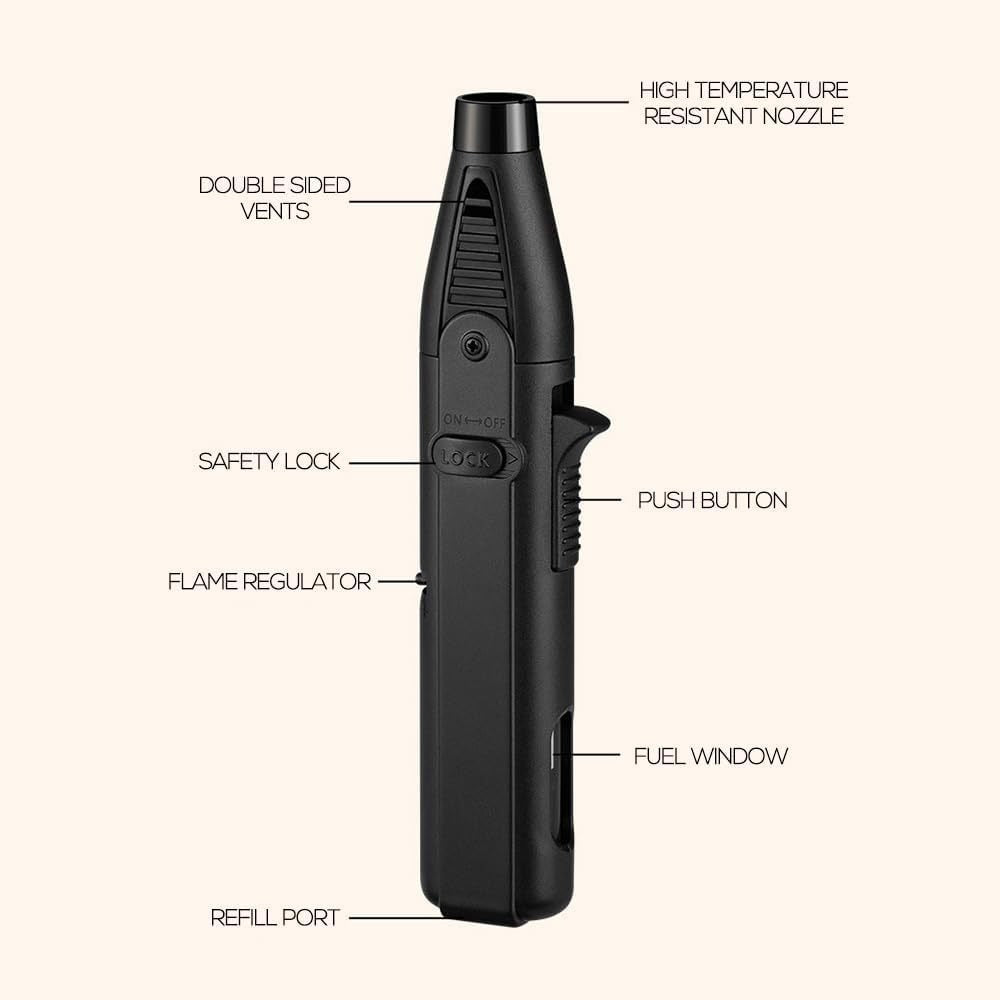 Long-Reach Torch Lighter Multipack with 10 or 15 Extended Igniters in Five Coordinated Body Colors