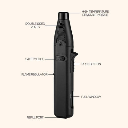 Long-Reach Torch Lighter Multipack with 10 or 15 Extended Igniters in Five Coordinated Body Colors