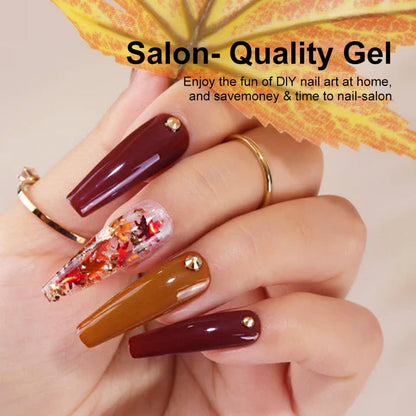 Gel Nail Polish Kit with UV LED Lamp 20 Colors Red & Pink Shades - All-in-One Soak-Off Starter Set with Base Coat Top Coat for DIY Home Salon Manicure, Gift for Women