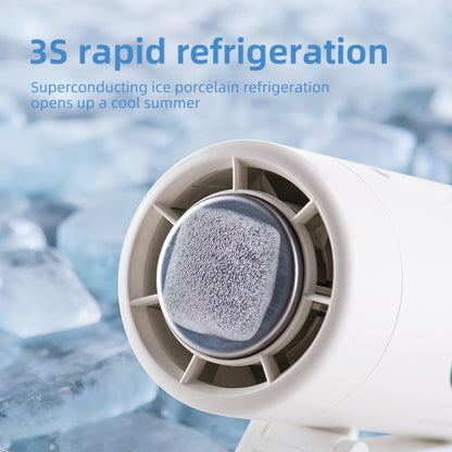 Handheld Fan with Metal Contact Plate, Five Speeds, 20,000 RPM Label, Type-C Charging and Display