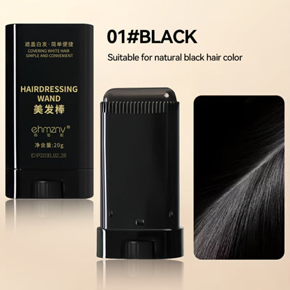 Gray Root Coverage Hair Color Stick with Comb — water-resistant Sweat-Resistant Instant Root Touch Up, Plant-Based Squalane Formula, Easy