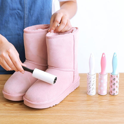 12-Piece Mini Portable Lint Roller Set with Patterned Covers for Clothing, Bags, Furniture and Travel