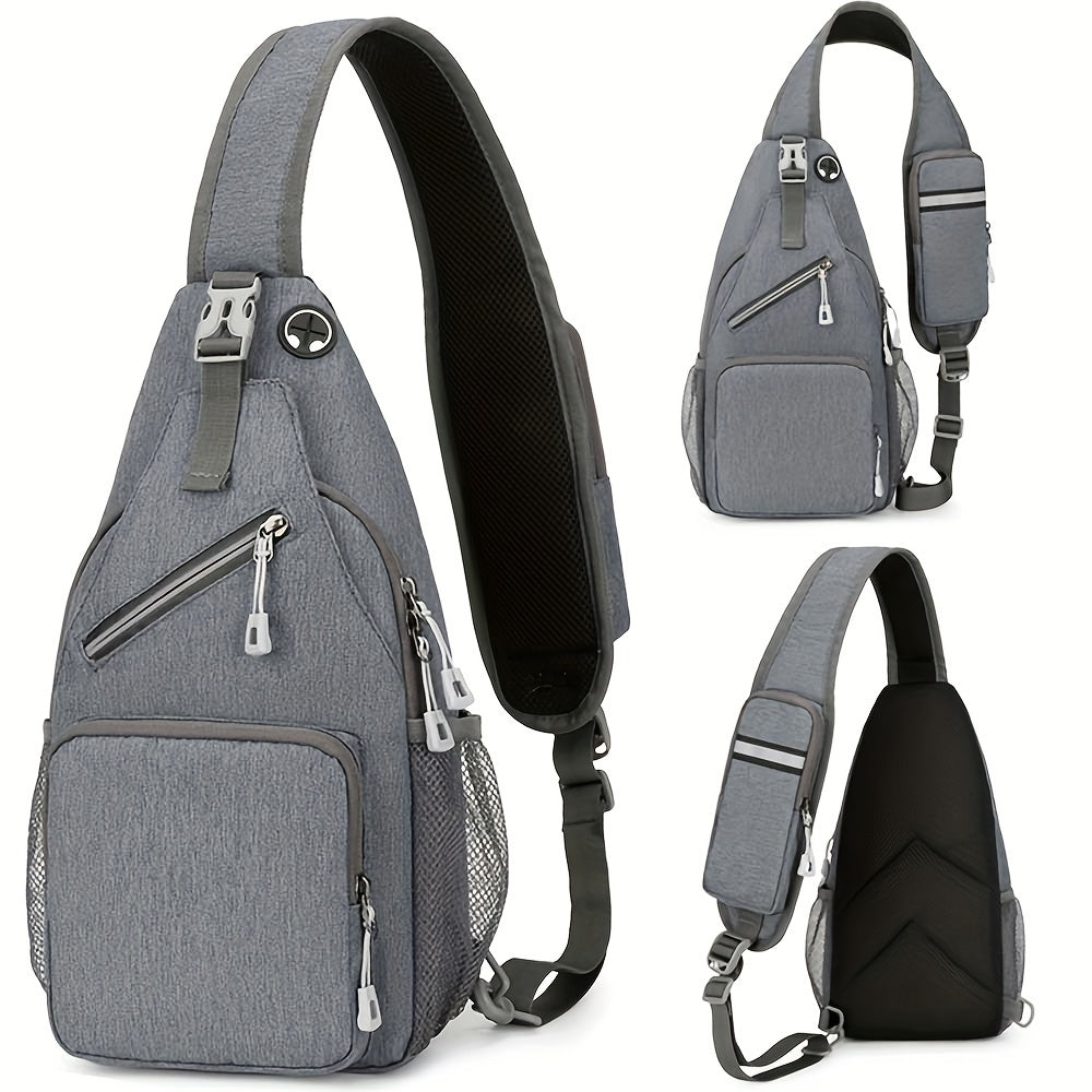 Crossbody Bag for Women & Men, Large Capacity Single Shoulder Bag with Zipper, Lightweight Multi-Pocket Design, Casual Sling Bag for Travel, Hiking, Work & Daily Use – Multiple Colors Available