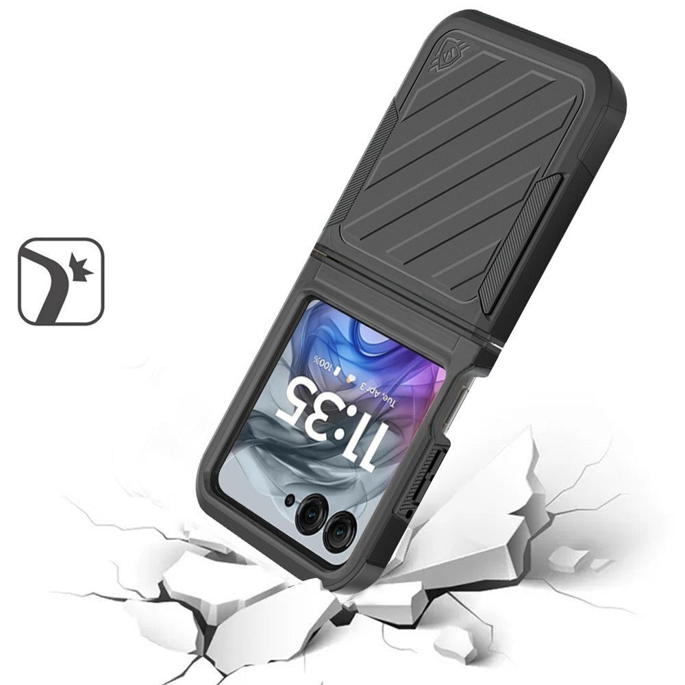 Phone Case Navy Dual-Layer PC and TPU Cover with Wireless Charging Support for Motorola Razr 2024