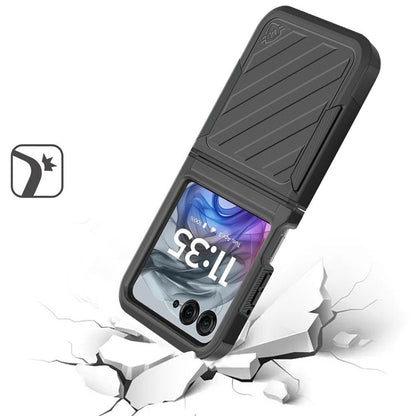 Phone Case Navy Dual-Layer PC and TPU Cover with Wireless Charging Support for Motorola Razr 2024
