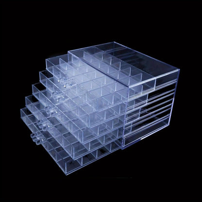 Jewelry Storage Box 5-Layer Drawer Organizer – Transparent Nail Art Accessory Storage Container for Earrings Rings Necklaces Beads 120 Cells