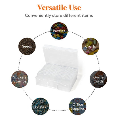 Photo Storage Box with 14 or 18 Inner Keeper Cases in Clear, Black or Multicolor Configurations