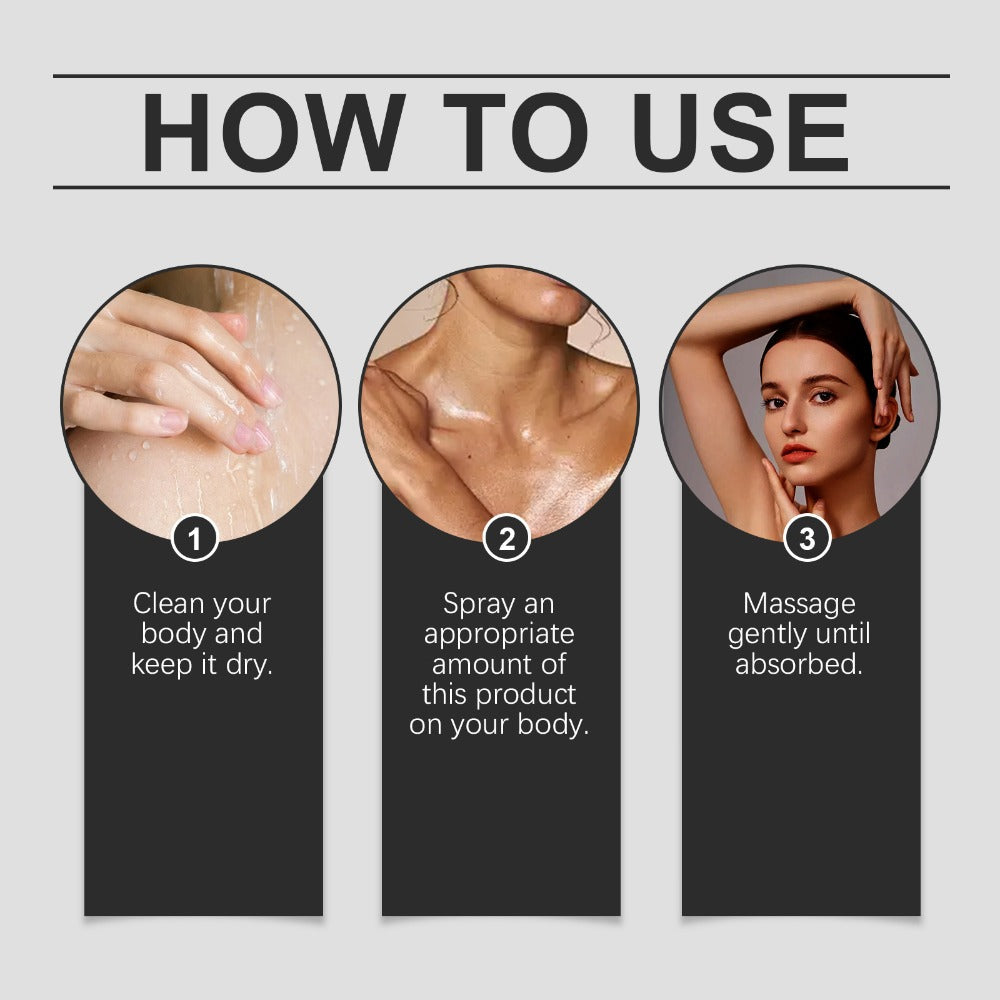 Black Pump Self-Tanning Spray 100ml with Coconut Oil and Avocado Extract Labeling for Body Application
