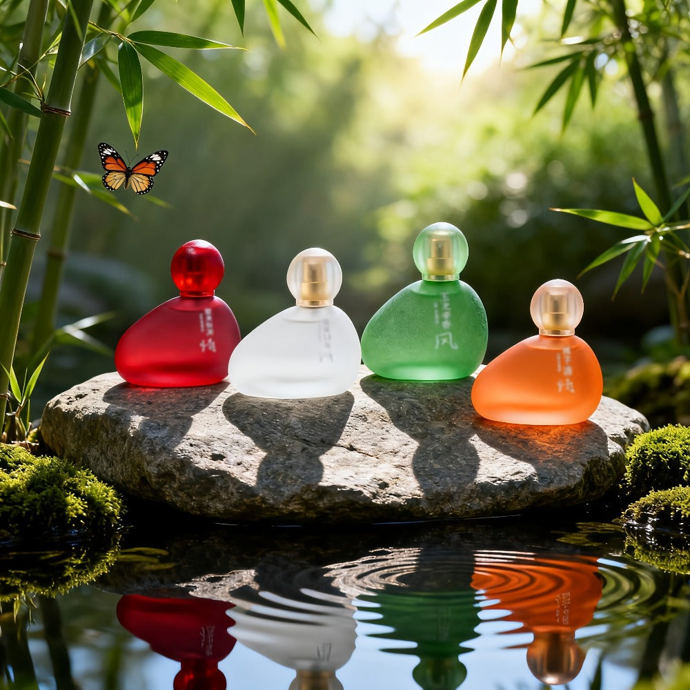 Eau de Toilette White Tea, Jasmine and Peach Fragrance for Women in Four Colored Bottle Styles