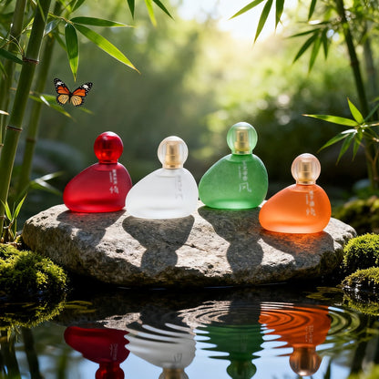 Eau de Toilette White Tea, Jasmine and Peach Fragrance for Women in Four Colored Bottle Styles