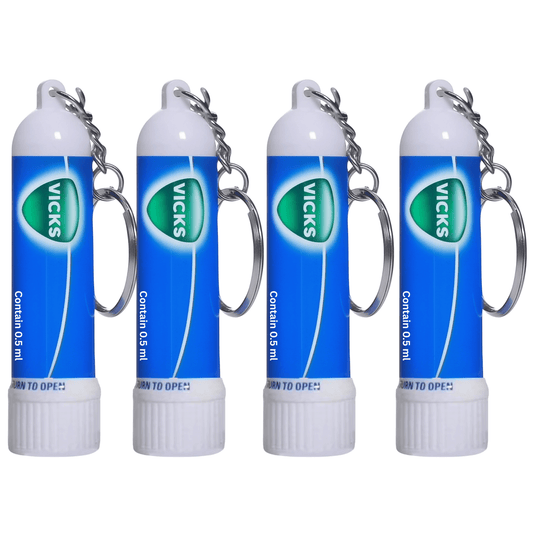 Nasal Inhaler Aromatherapy Stick with Keychain – 0.5ml Portable Mint Scent Aromatic Inhaler for Travel, Office & Everyday Carry – Refreshing Personal Care Stick, 4-Count or 24-Count Pack