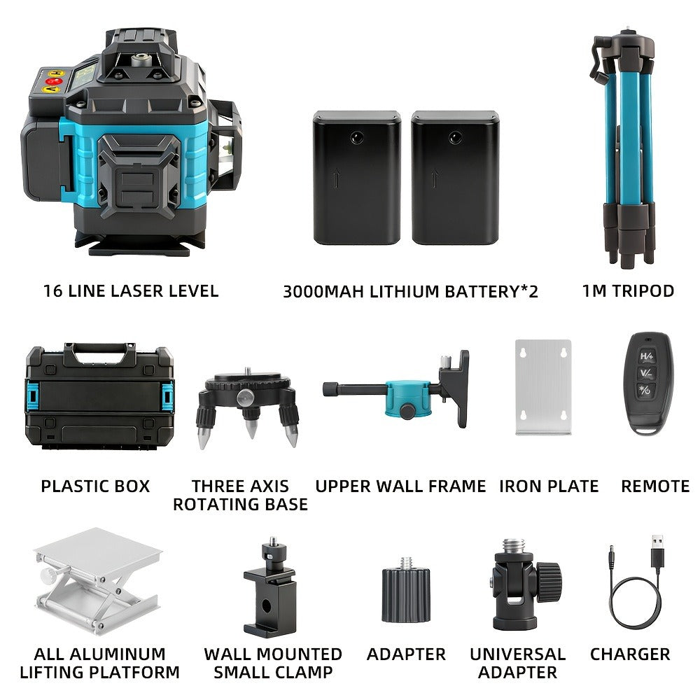 16-Line-Labeled Laser Level Kits in Five Packages with Tripod and No-Tripod Checkout Options