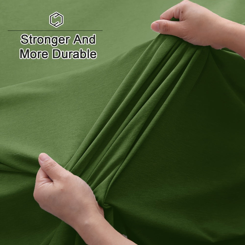 Bed Sheet Set 6-Piece Bamboo-Viscose Microfiber Blend with Twill Weave and 40–44 cm Pocket