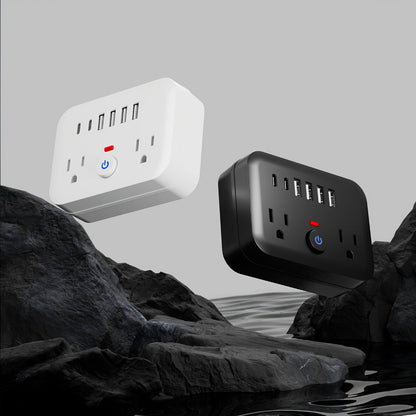 Surge Protector Power Strip 8-in-1 Mini Wall Adapter with 2 AC Outlets, 4 USB-A, 2 USB-C and One or Two-Pack Options
