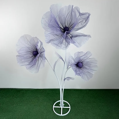 Artificial Flowers Giant Three-Piece Silk Mesh Display Set with Base, Branches and Eight Color Options