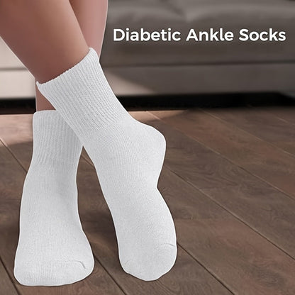 12-Pair Low-Cut Diabetic Sock Set for Adults in Six Colors with 9-11, 10-13 and 13-15 Size Options
