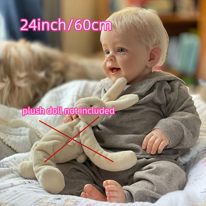 Reborn Doll, 24-Inch Cloth-Body Figure with Vinyl Head and Limbs, Hand-Rooted Hair and Gift Set
