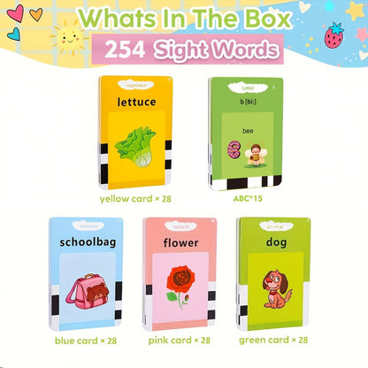 Talking Flash Cards for Kids 224 & 510 Words — Electronic Language Learning Device for Preschoolers Ages 3-6, Speech Therapy Toy, Autism Sensory Educational Gift Boys Girls